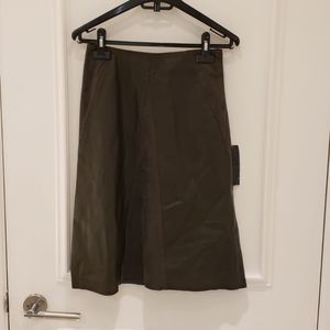 Zara gre leather with nubuck stripes skirt size xs